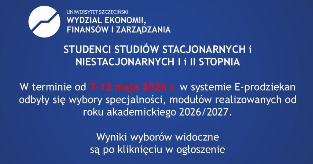wybory modułów oraz przedmiotów